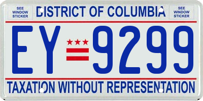 DC license plate EY9299