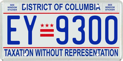 DC license plate EY9300