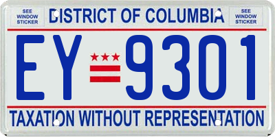 DC license plate EY9301