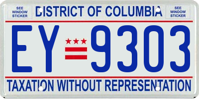 DC license plate EY9303