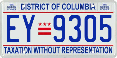 DC license plate EY9305