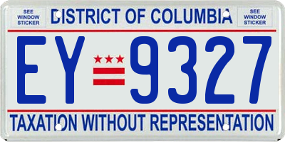 DC license plate EY9327