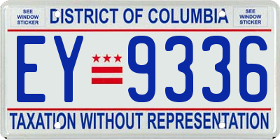 DC license plate EY9336