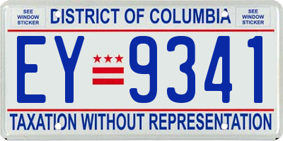 DC license plate EY9341