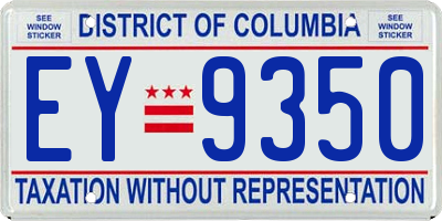 DC license plate EY9350