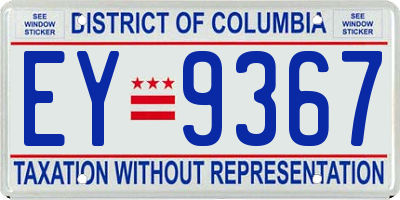 DC license plate EY9367