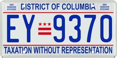 DC license plate EY9370