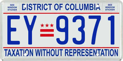 DC license plate EY9371