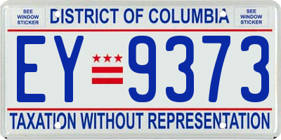 DC license plate EY9373