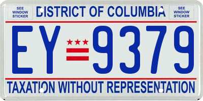 DC license plate EY9379