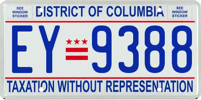 DC license plate EY9388