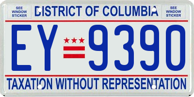 DC license plate EY9390