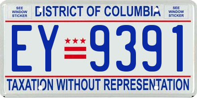 DC license plate EY9391