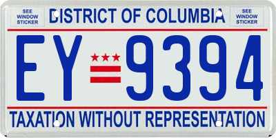 DC license plate EY9394