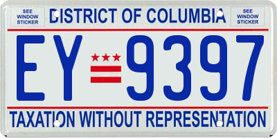 DC license plate EY9397