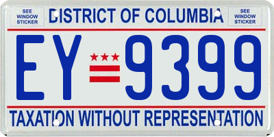 DC license plate EY9399