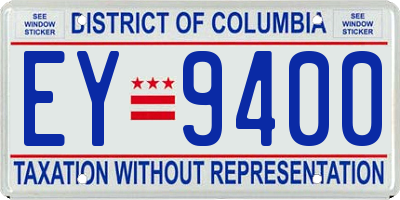 DC license plate EY9400