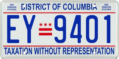 DC license plate EY9401