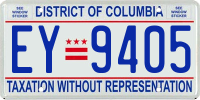 DC license plate EY9405