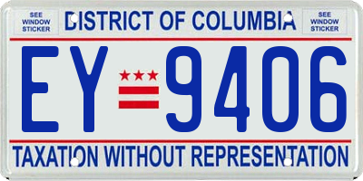 DC license plate EY9406