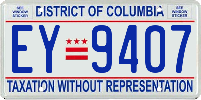 DC license plate EY9407