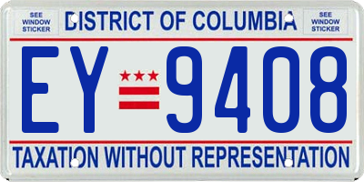 DC license plate EY9408