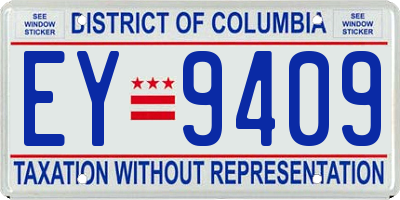 DC license plate EY9409