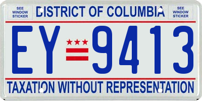 DC license plate EY9413