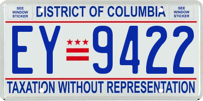 DC license plate EY9422