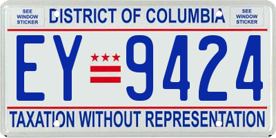 DC license plate EY9424