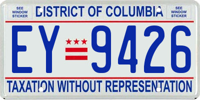 DC license plate EY9426