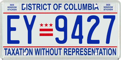 DC license plate EY9427