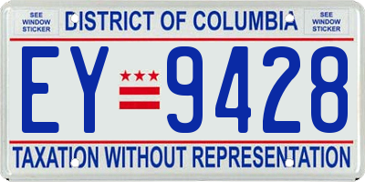 DC license plate EY9428