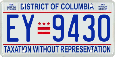 DC license plate EY9430