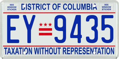 DC license plate EY9435