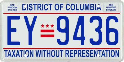 DC license plate EY9436