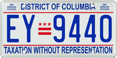 DC license plate EY9440