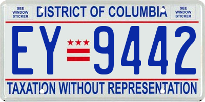 DC license plate EY9442