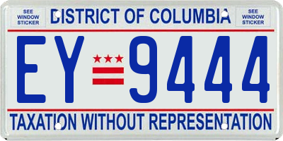 DC license plate EY9444