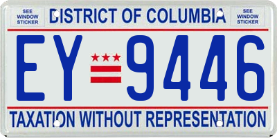 DC license plate EY9446