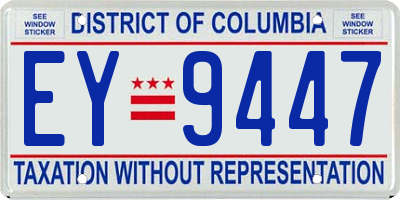 DC license plate EY9447