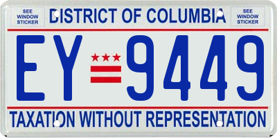 DC license plate EY9449