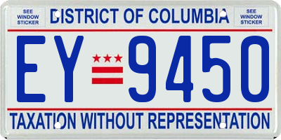 DC license plate EY9450