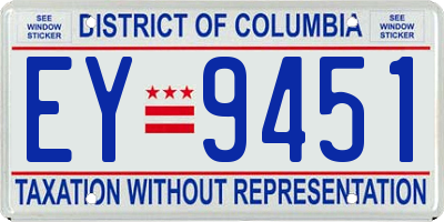 DC license plate EY9451