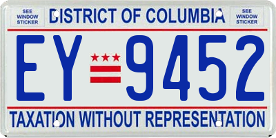 DC license plate EY9452