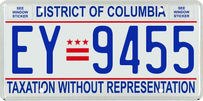 DC license plate EY9455