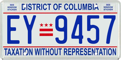 DC license plate EY9457