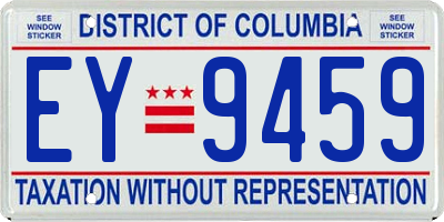 DC license plate EY9459