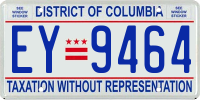 DC license plate EY9464