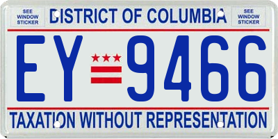 DC license plate EY9466